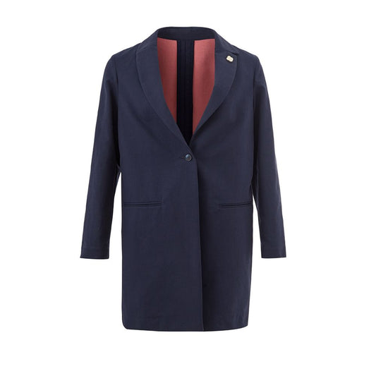 Lardini Cotton Elegance: Chic Blue Jacket - PER.FASHION