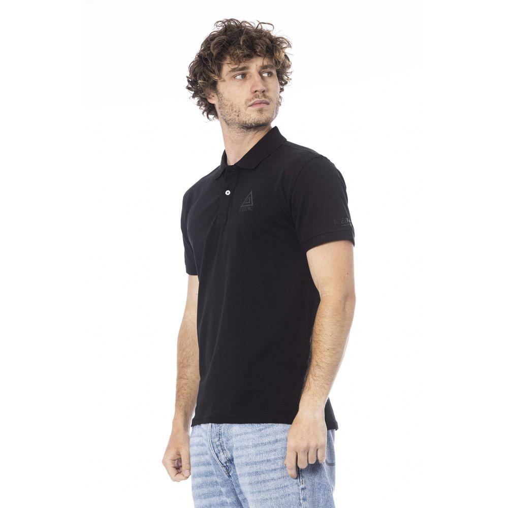 Iceberg Black Cotton Polo Shirt - PER.FASHION