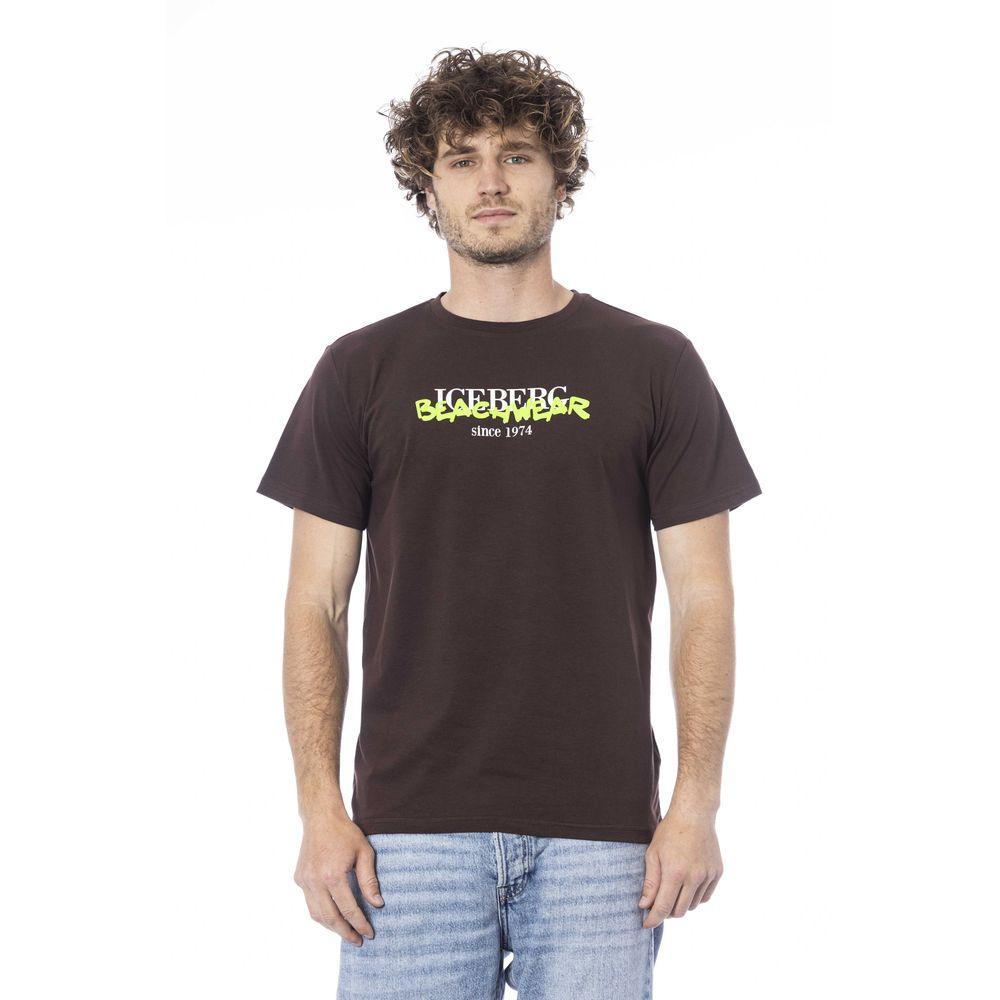 Iceberg Brown Cotton T-Shirt - PER.FASHION