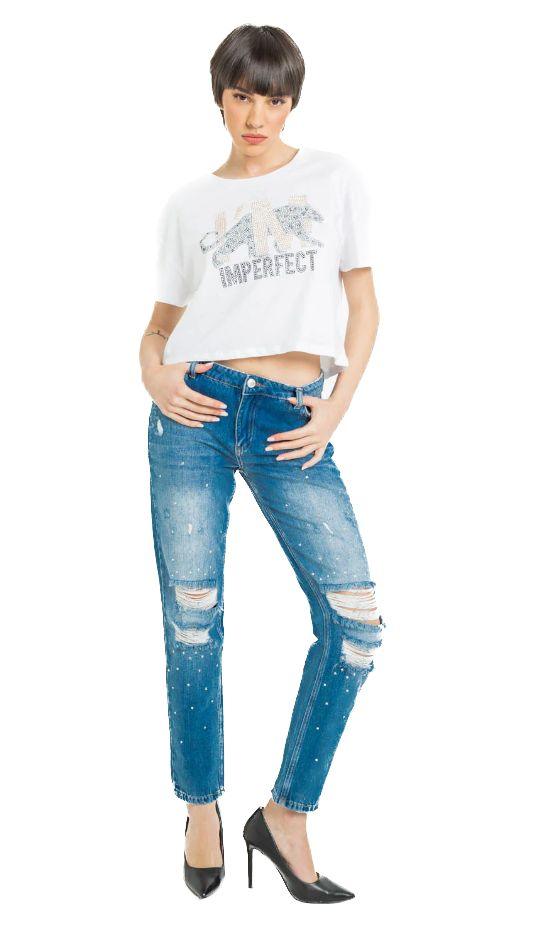 Imperfect Chic Distressed Straight Leg Jeans - PER.FASHION
