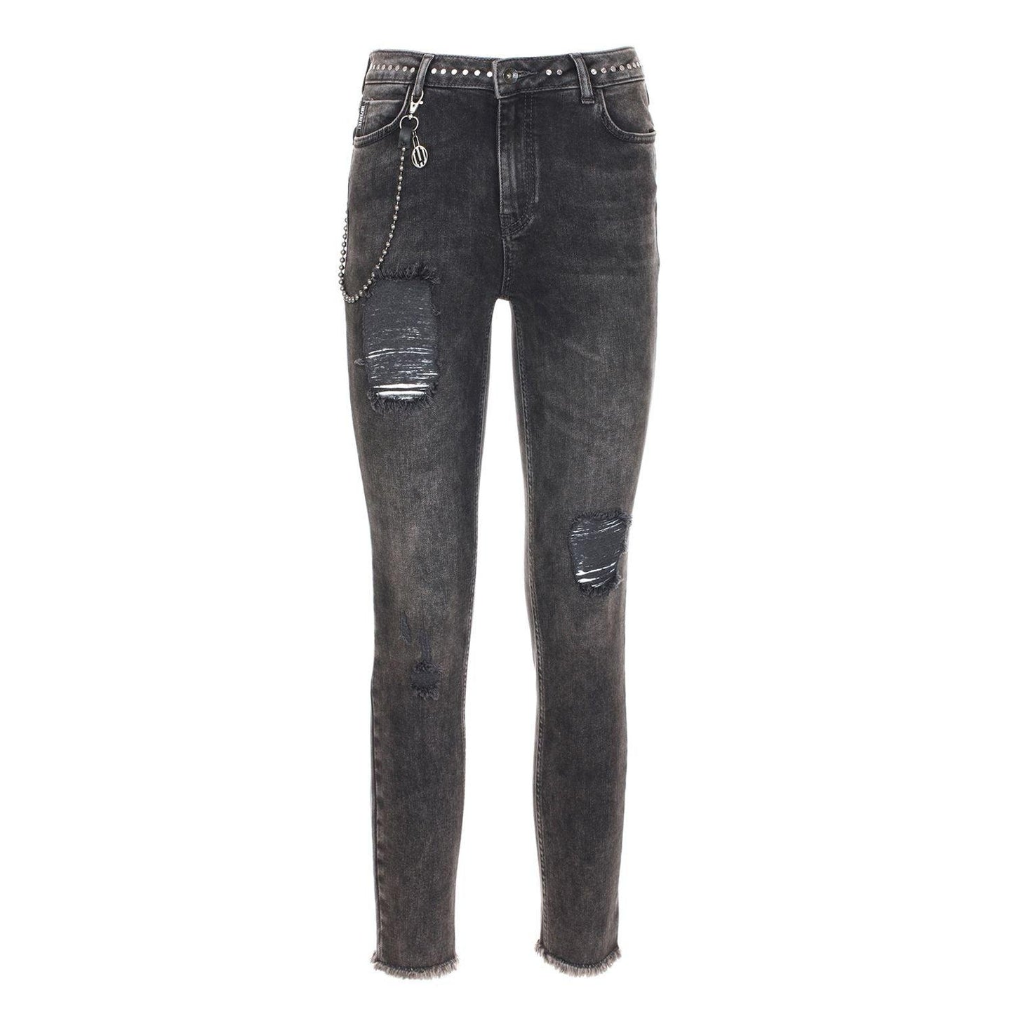 Imperfect Elegant Black Denim Trousers - PER.FASHION