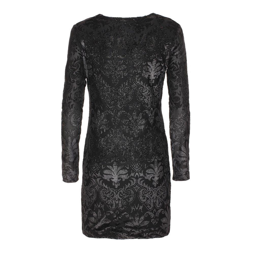 Imperfect Elegant Long Sleeve Black Dress - PER.FASHION