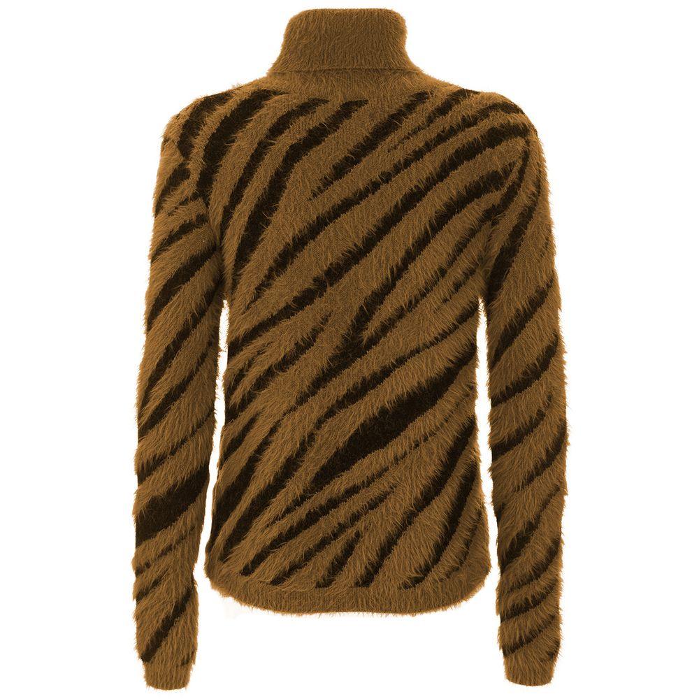 Imperfect Elegant Striped High Collar Sweater - PER.FASHION