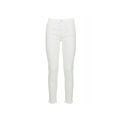 Imperfect White High-Waisted Slim Denim Trousers - PER.FASHION
