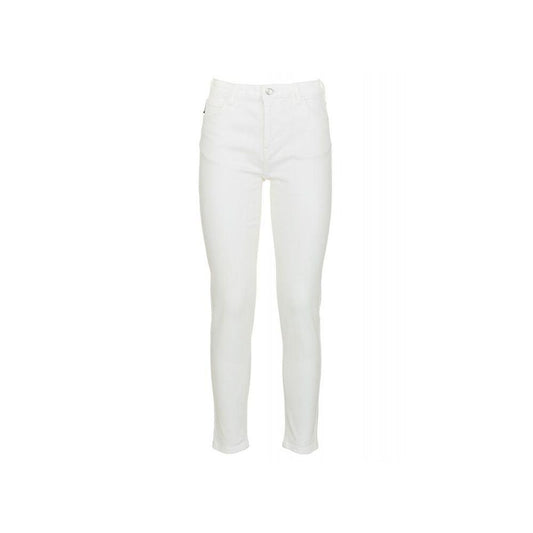 Imperfect White High-Waisted Slim Denim Trousers - PER.FASHION