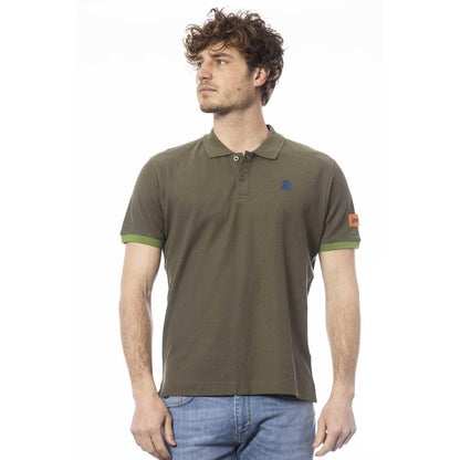 Invicta Elegant Green Cotton Polo with Emblem Detail - PER.FASHION