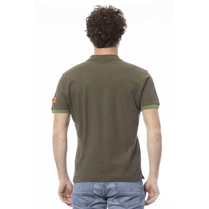 Invicta Elegant Green Cotton Polo with Emblem Detail - PER.FASHION