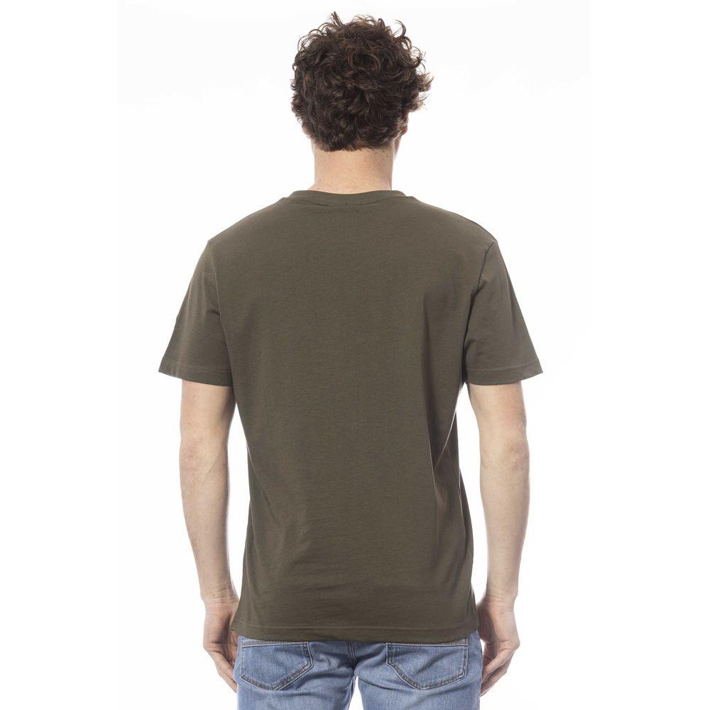 Invicta Elegant Green Crew Neck Cotton Tee - PER.FASHION