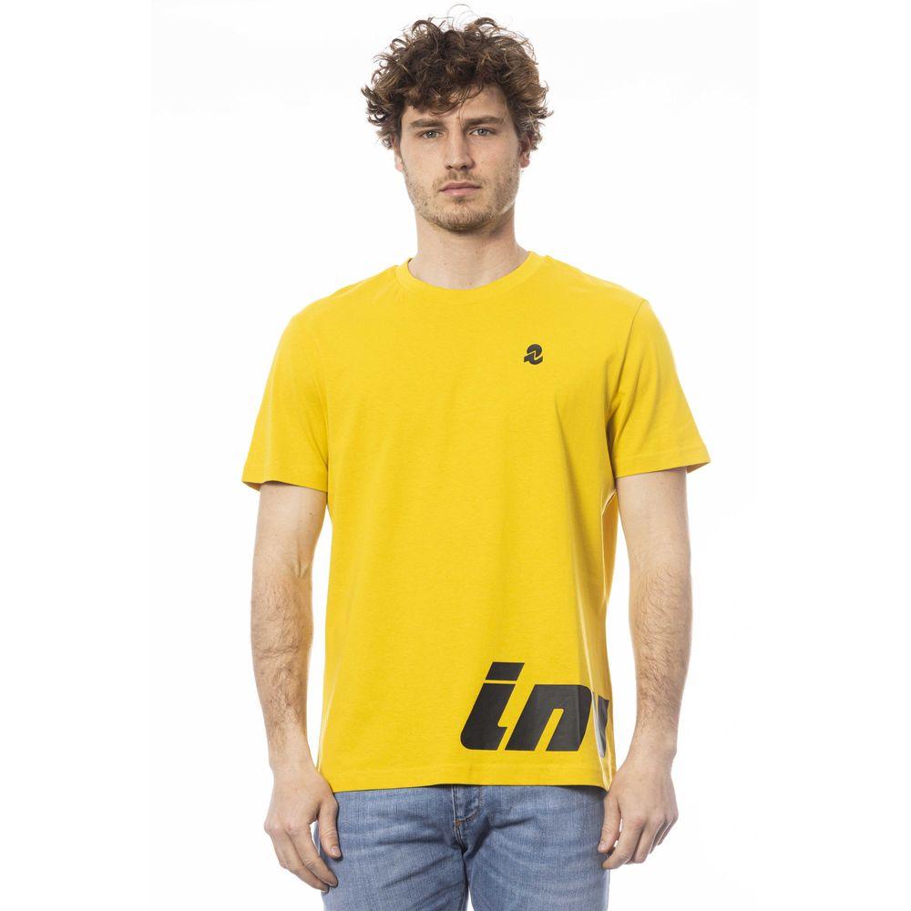 Invicta Sunshine Yellow Crew Neck Tee with Logo Print - PER.FASHION