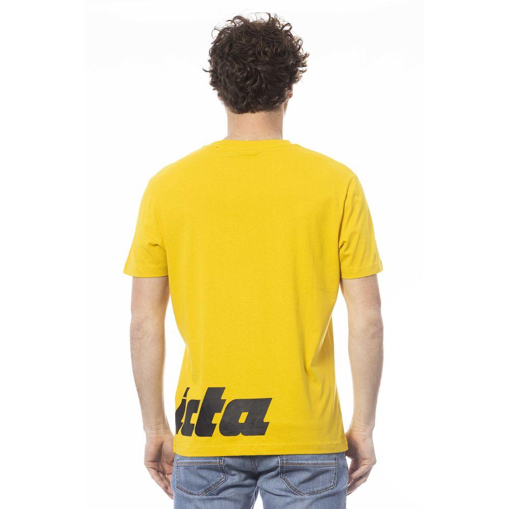 Invicta Sunshine Yellow Crew Neck Tee with Logo Print - PER.FASHION