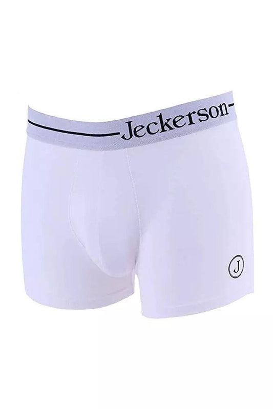 Jeckerson Elastic Monochrome Men's Boxer Duo with Printed Logo - PER.FASHION