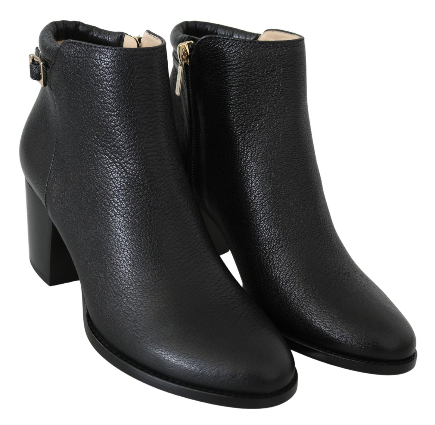 Jimmy Choo Elegant Black Leather Heeled Boots - PER.FASHION