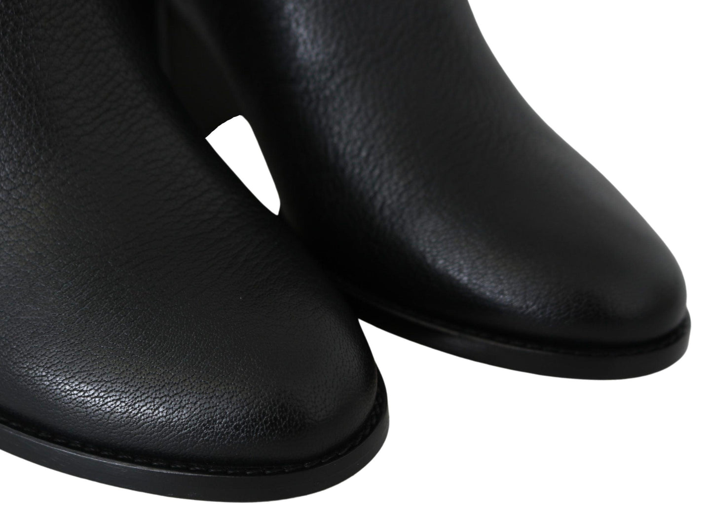 Jimmy Choo Elegant Black Leather Heeled Boots - PER.FASHION