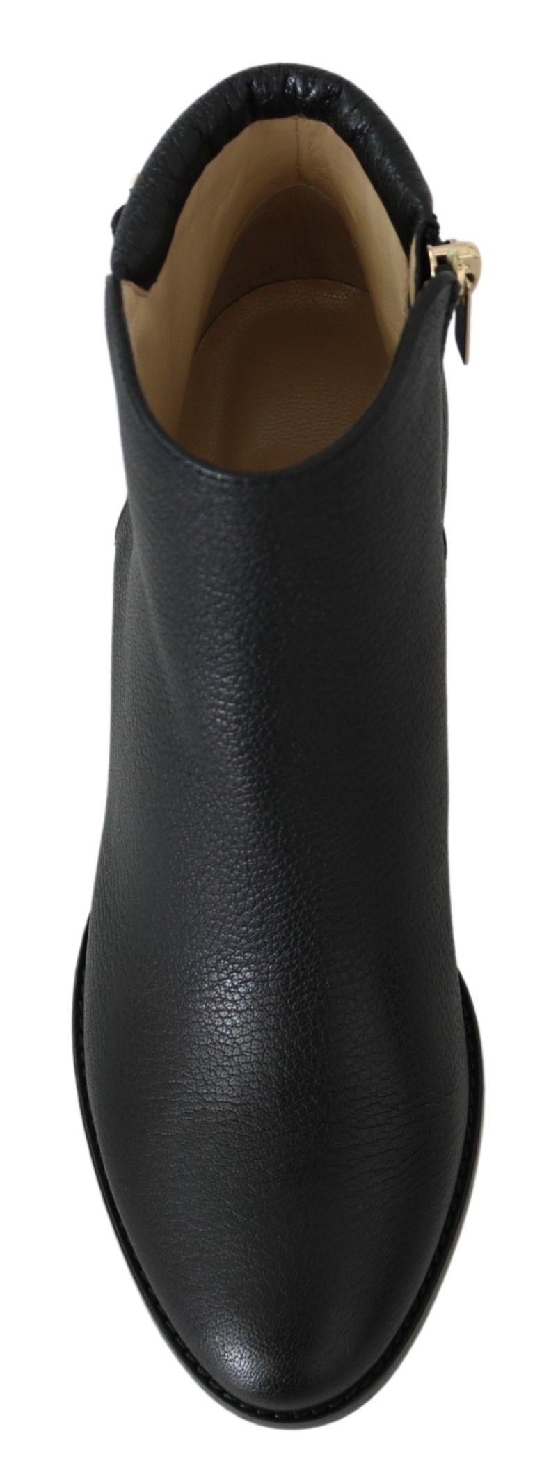 Jimmy Choo Elegant Black Leather Heeled Boots - PER.FASHION