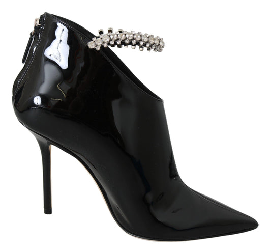 Jimmy Choo Elegant Black Patent Heeled Boots - PER.FASHION