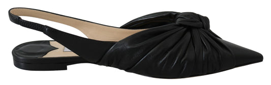 Jimmy Choo Elegant Pointed Toe Leather Flats - PER.FASHION