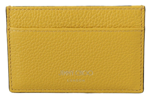 Jimmy Choo Sunshine Yellow Leather Card Holder - PER.FASHION