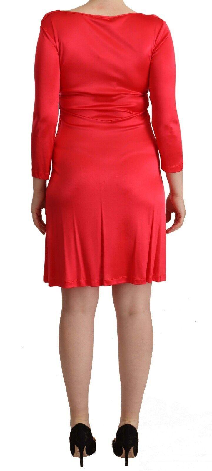 John Galliano Elegant Red Knee-Length Sheath Dress - PER.FASHION