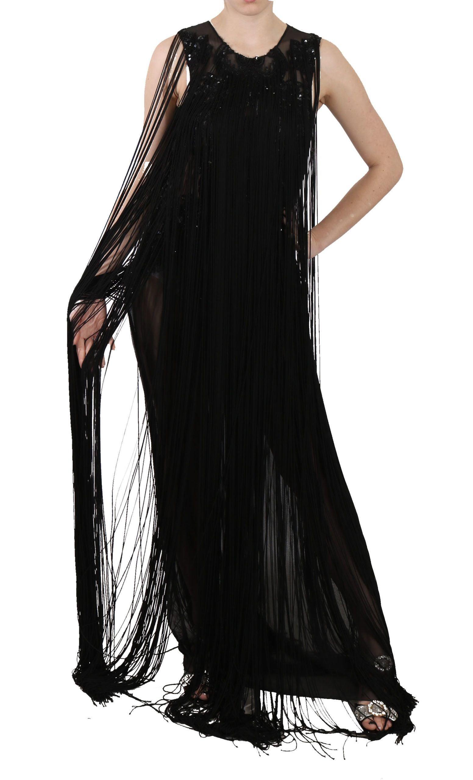 John Richmond Sheer Sequined Maxi Elegance Dress - PER.FASHION