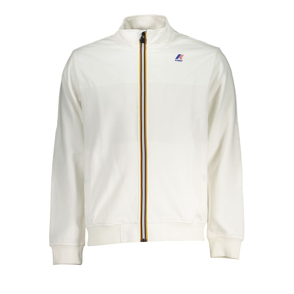 K-WAY Sleek White Long Sleeve Zip Sweatshirt