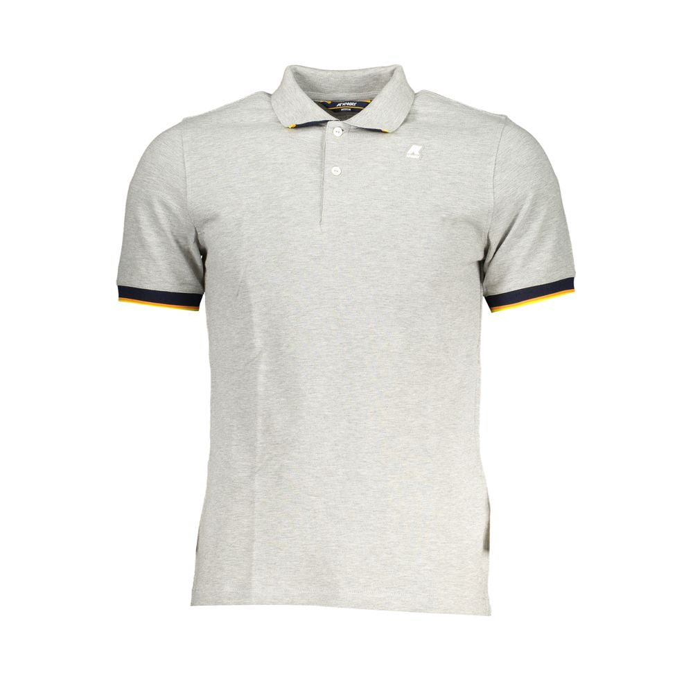 K-WAY Gray Cotton Polo Shirt
