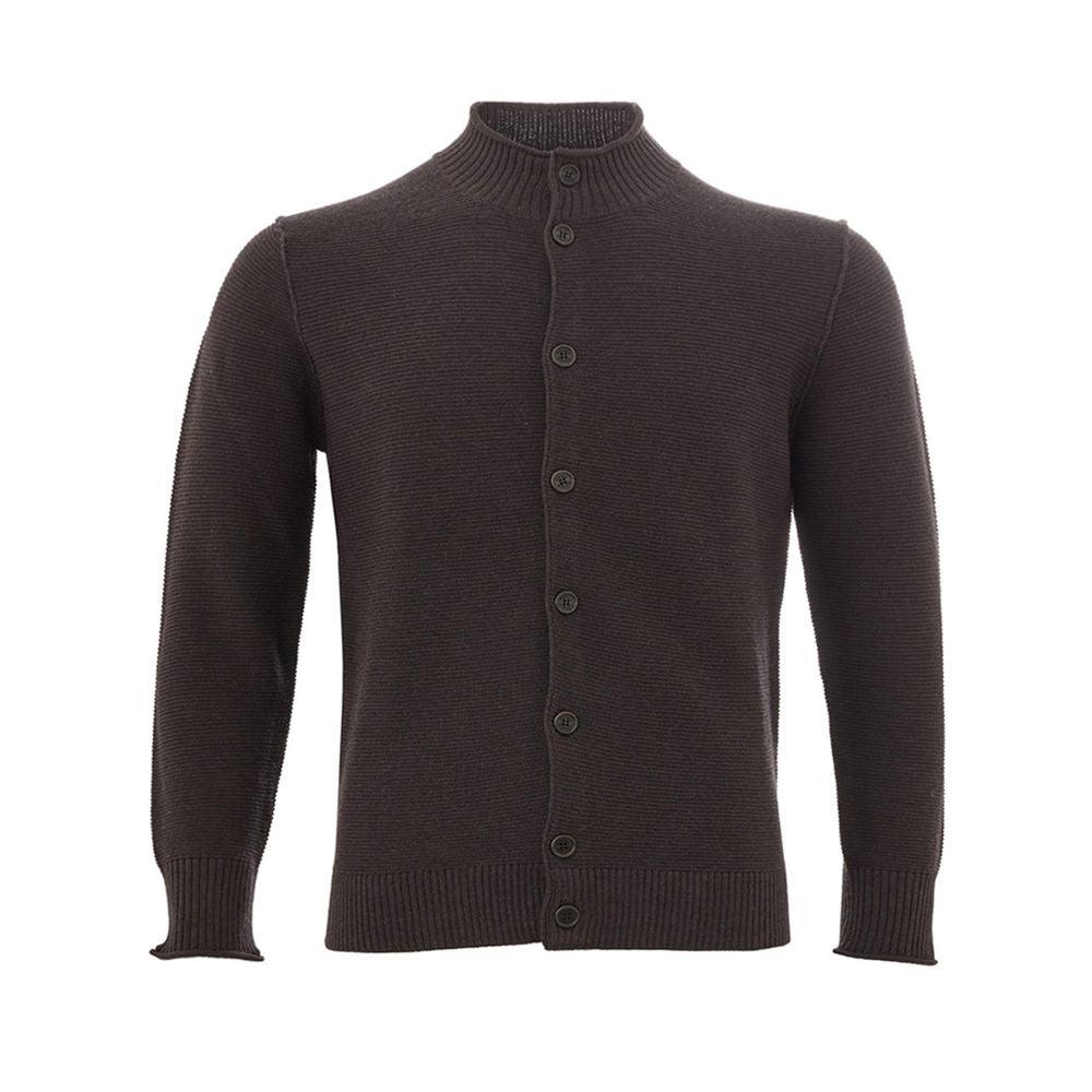 KANGRA Elegant Brown Wool Cardigan for Men - PER.FASHION