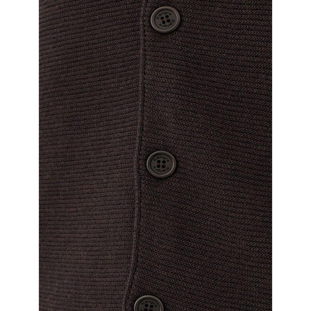KANGRA Elegant Brown Wool Cardigan for Men - PER.FASHION