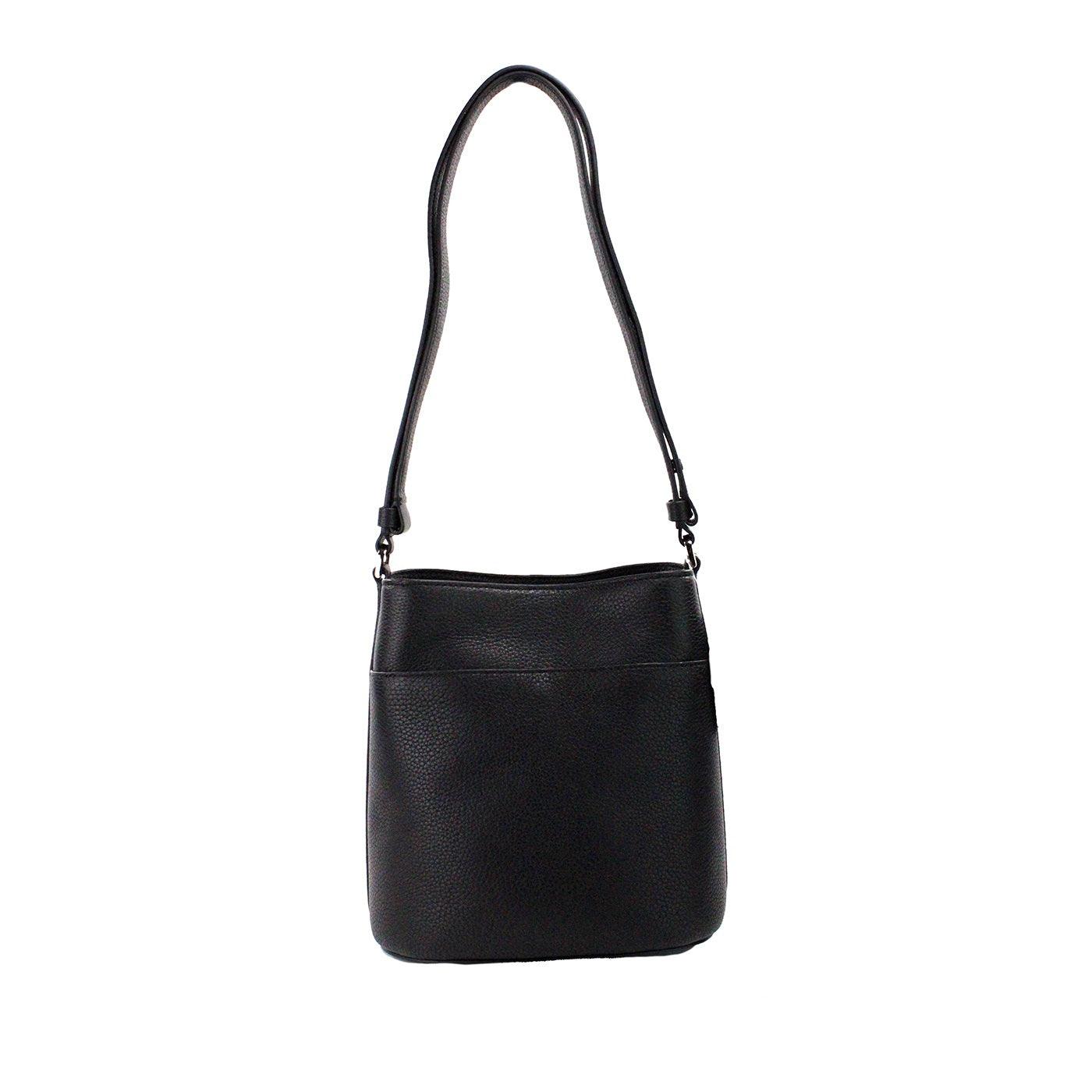 Kate Spade Leila Small Black Pebbled Leather Bucket Shoulder Crossbody Bag - PER.FASHION
