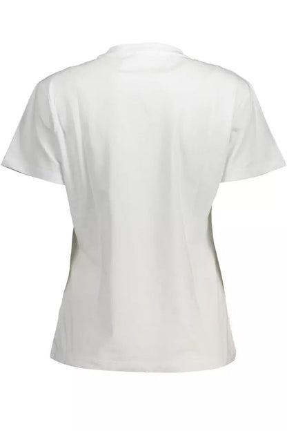 Элегантная белая футболка Kocca с принтом и шикарными деталями