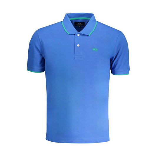 La Martina Blue Cotton Polo Shirt - PER.FASHION