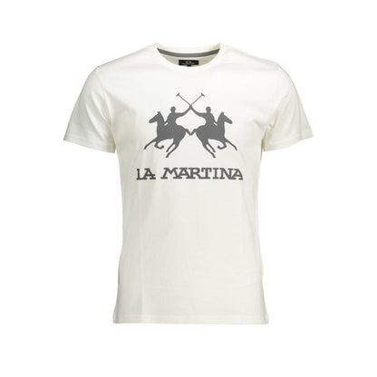 T-shirt girocollo elegante in cotone bianco La Martina