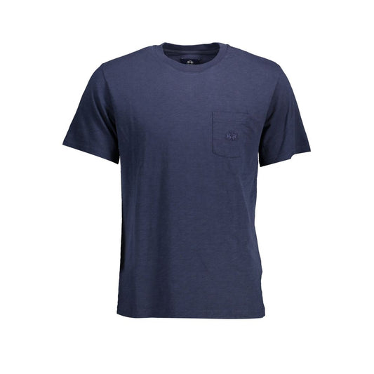 Шикарная синяя хлопковая футболка с короткими рукавами La Martina