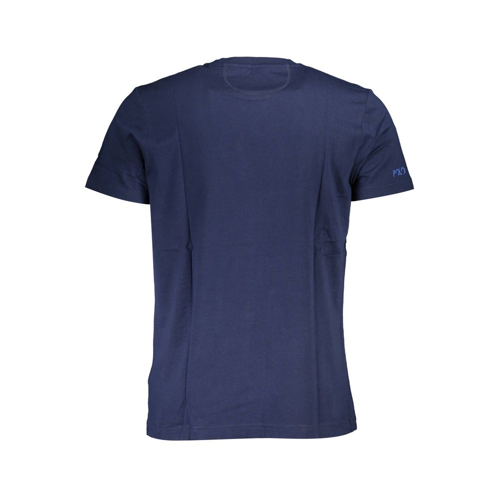T-shirt con logo blu chic La Martina con decorazioni classiche