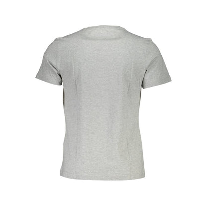 La Martina Элегантная серая хлопковая футболка с фирменным принтом