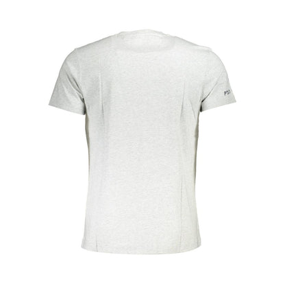La Martina Элегантная серая хлопковая футболка с вышивкой