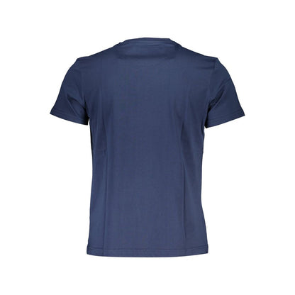 T-shirt La Martina elegante in cotone blu con stampa firmata