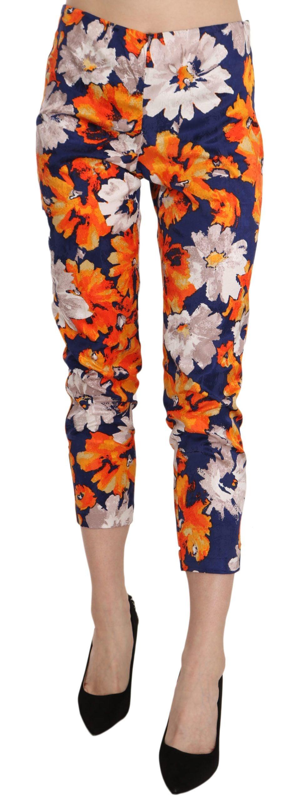 LANACAPRINA Floral Print Skinny Mid-Waist Pants - PER.FASHION