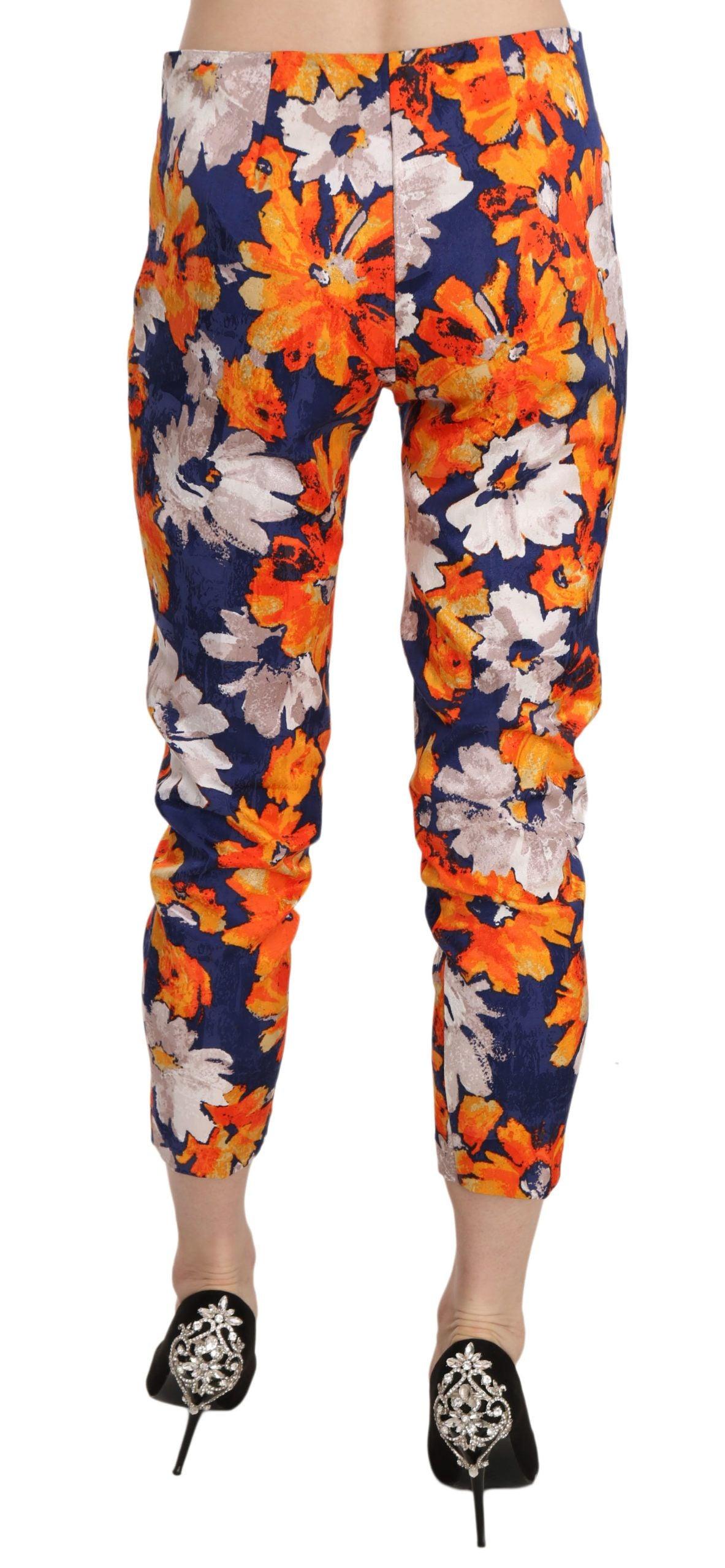 LANACAPRINA Floral Print Skinny Mid-Waist Pants - PER.FASHION