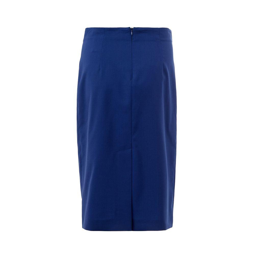 Lardini Elegant Blue Wool Skirt for Sophisticated Style - PER.FASHION
