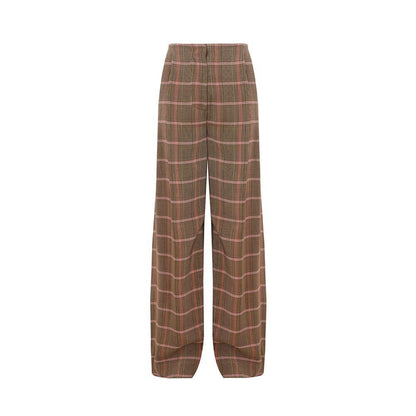 Lardini Elegant Brown Viscose Pants for Sophisticated Style - PER.FASHION