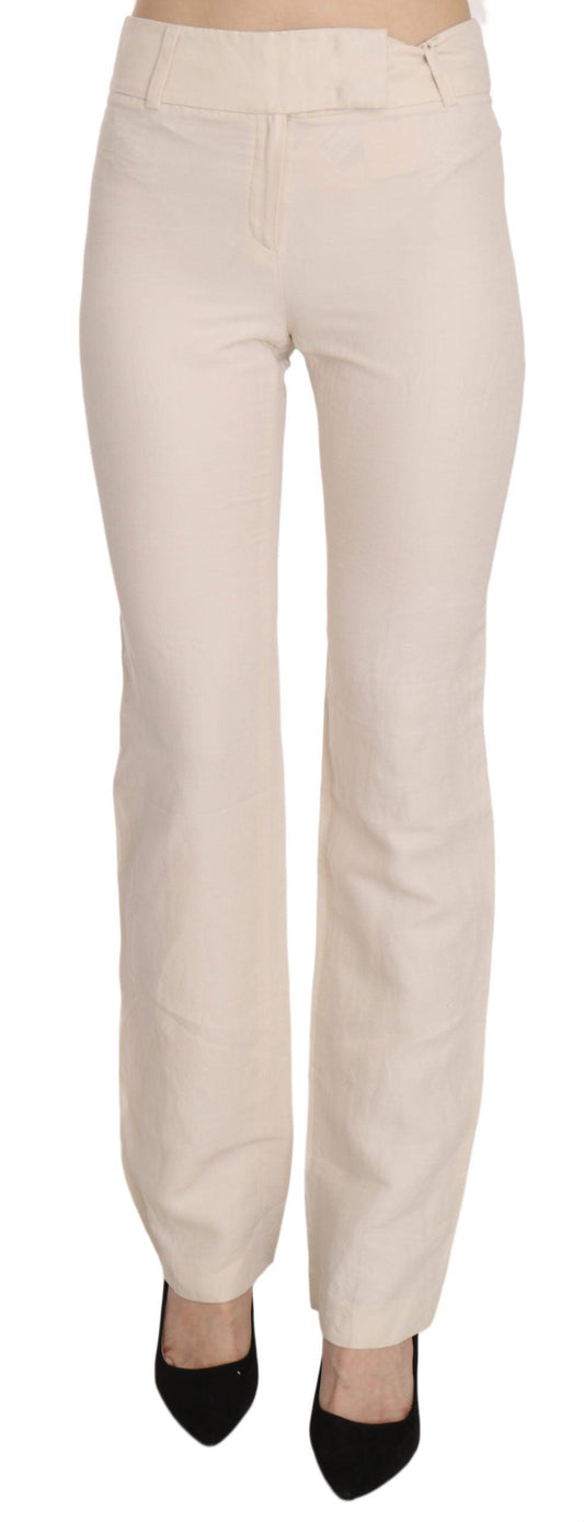 LAUREL Elevated White High Waist Flared Trousers - PER.FASHION