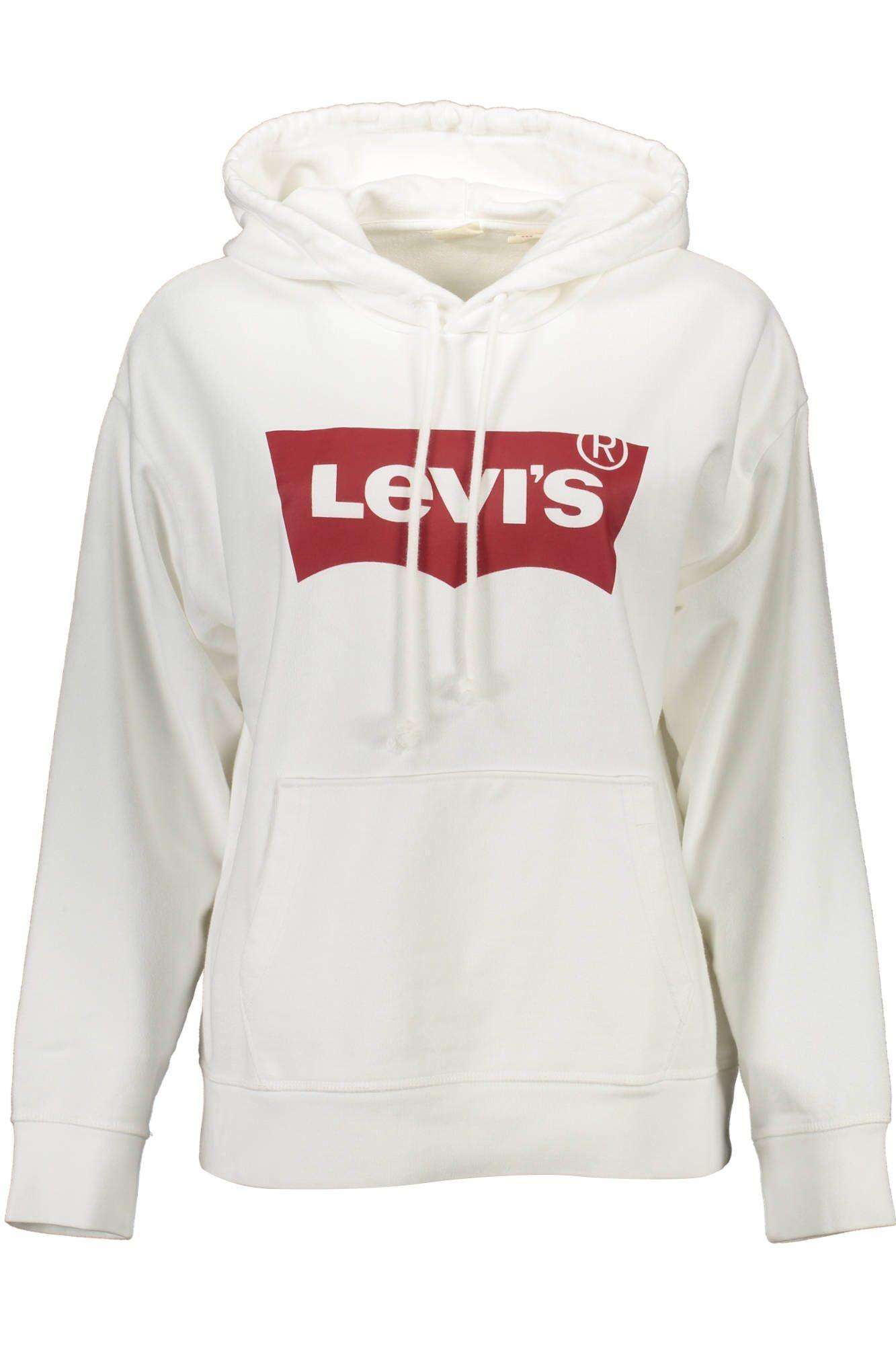 Levi's Chic White Cotton Hooded Sweatshirt With Logo - PER.FASHION