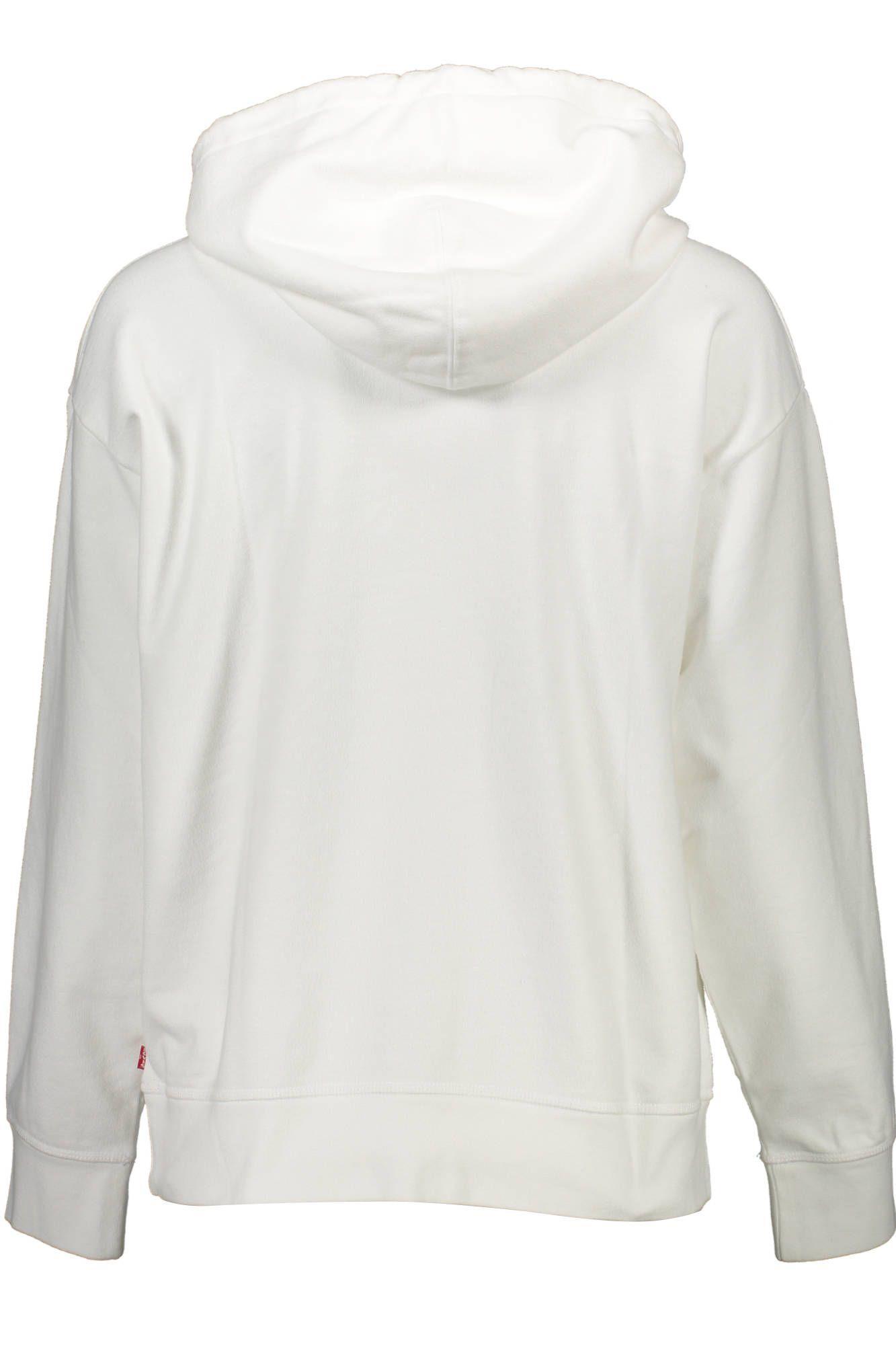 Levi's Chic White Cotton Hooded Sweatshirt With Logo - PER.FASHION