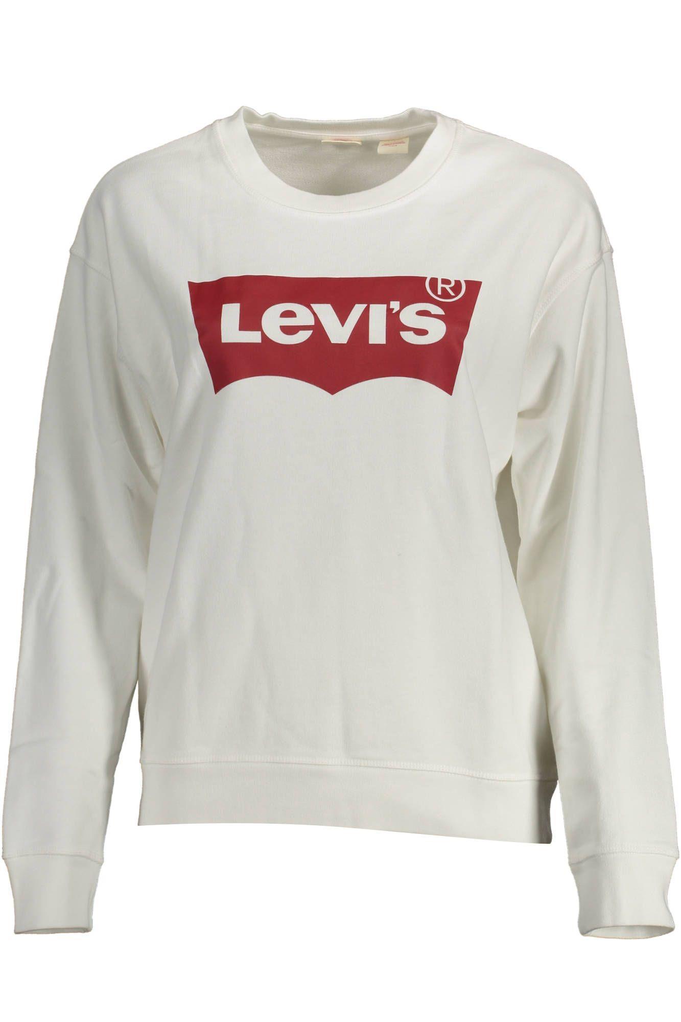 Levi's Chic White Cotton Logo Sweatshirt - PER.FASHION