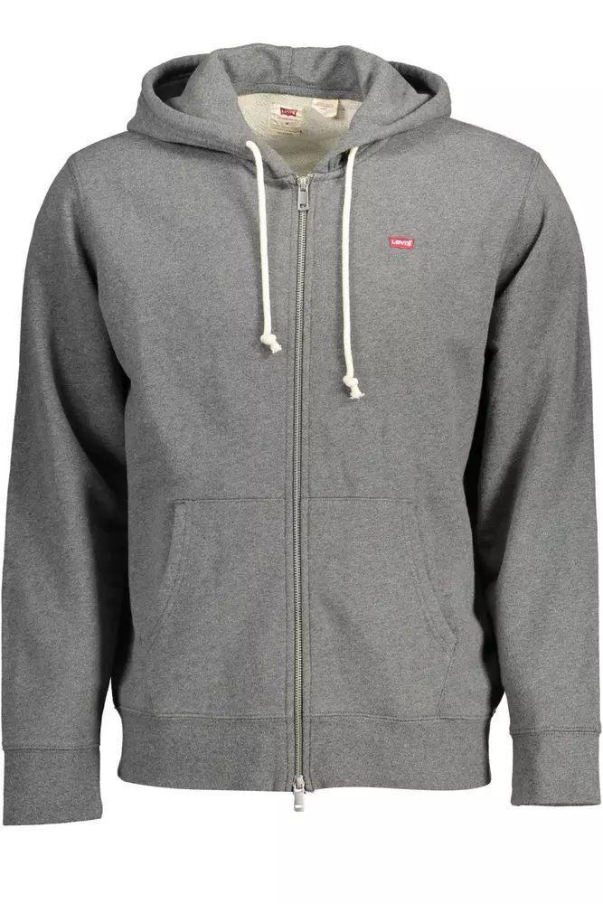 Levi's Classic Gray Zip Hoodie with Logo - PER.FASHION