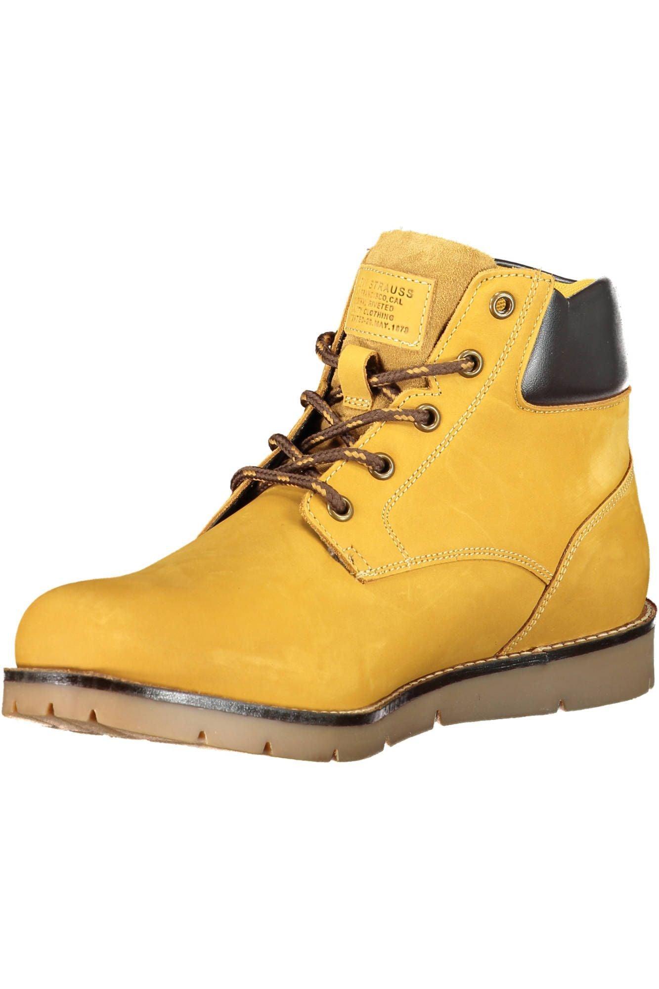 Levi's Sunset Yellow Ankle Boots with Lace-Up Detail - PER.FASHION