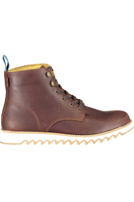Levi's Elevated Brown Ankle Lace-Up Boots with Contrasting Sole - PER.FASHION