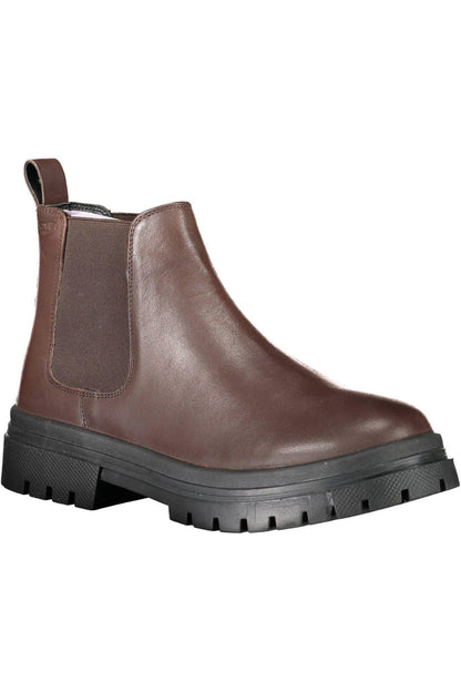 Levi's Chic Brown Ankle Boots with Side Elastic Detail - PER.FASHION
