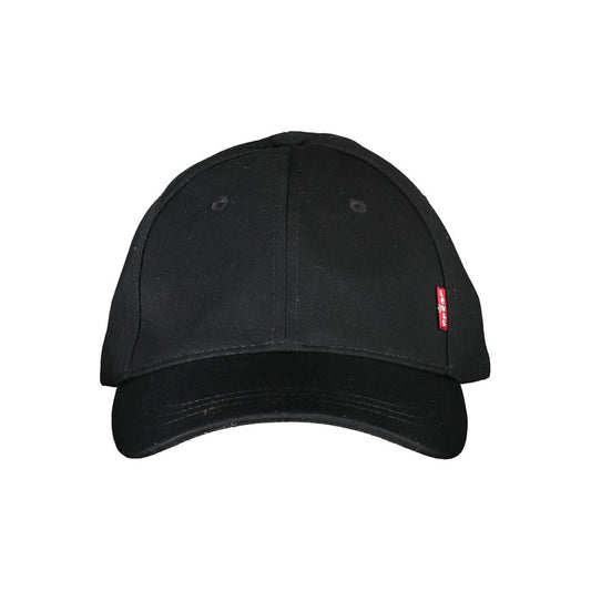 Levi's Sleek Black Cotton Cap with Logo Visor