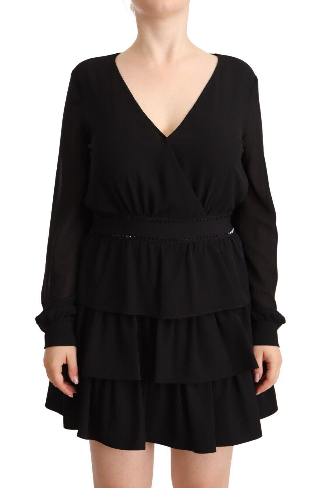 Liu Jo Elegant Black A-Line Mini Dress with Long Sleeves - PER.FASHION